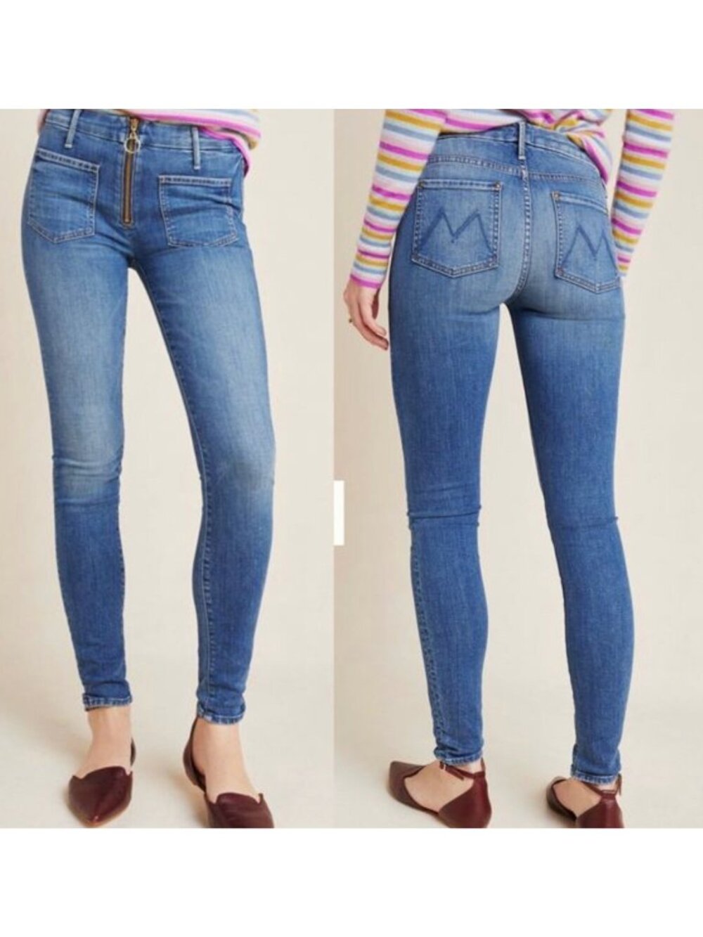MOTHER The Looker Patch XYZ High-Rise Skinny Jeans Size27 waist27